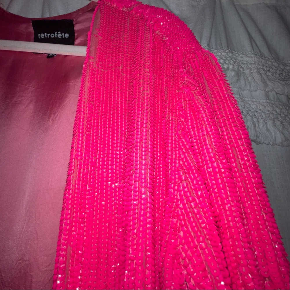 x REVOLVE Gabrielle Robe Dress in Pink Ultra - Picture 9 of 9